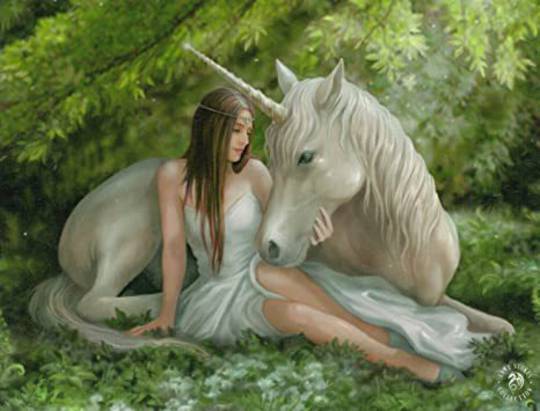 Small Pure Heart Unicorn Canvas Picture By Anne Stokes